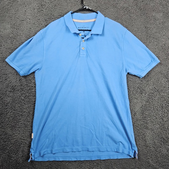 The Normal Brand Saint Louis Mens XL Polo Shirt Short Sleeve Blue Bear Logo - Picture 1 of 9